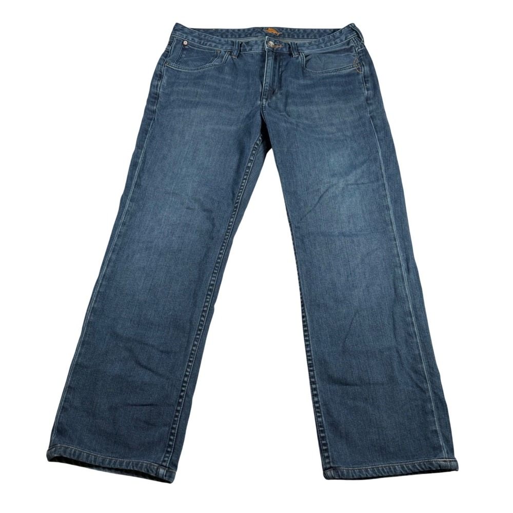 Tommy Bahama Authentic Jeans Men 34x30 (FITS 33x27) Blue Hemmed Denim READ